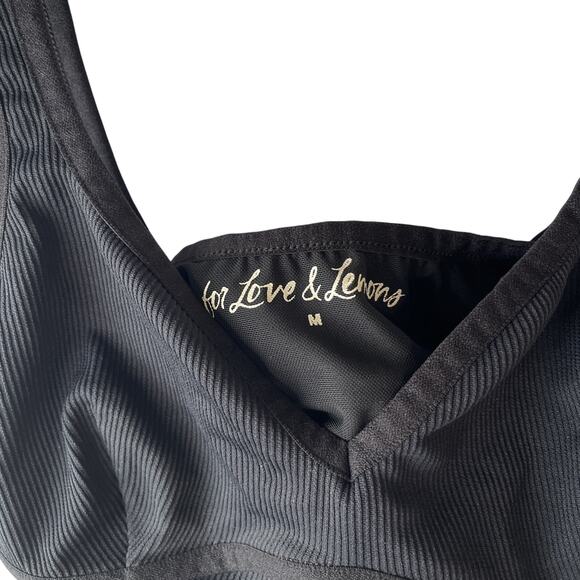 For Love & Lemons Black Medium Push Up Wide Straps Swim Bikini Top - Picture 2 of 8